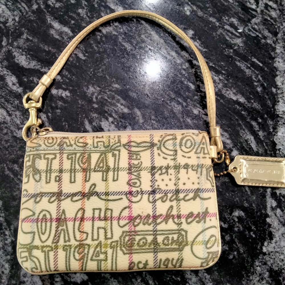 Coach plaid poppy 1941 est. Wristlet